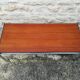 Chrome and teak coffee table