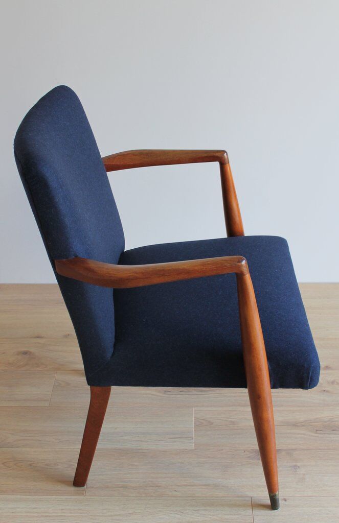 Scandinavian 60's navy blue armchair