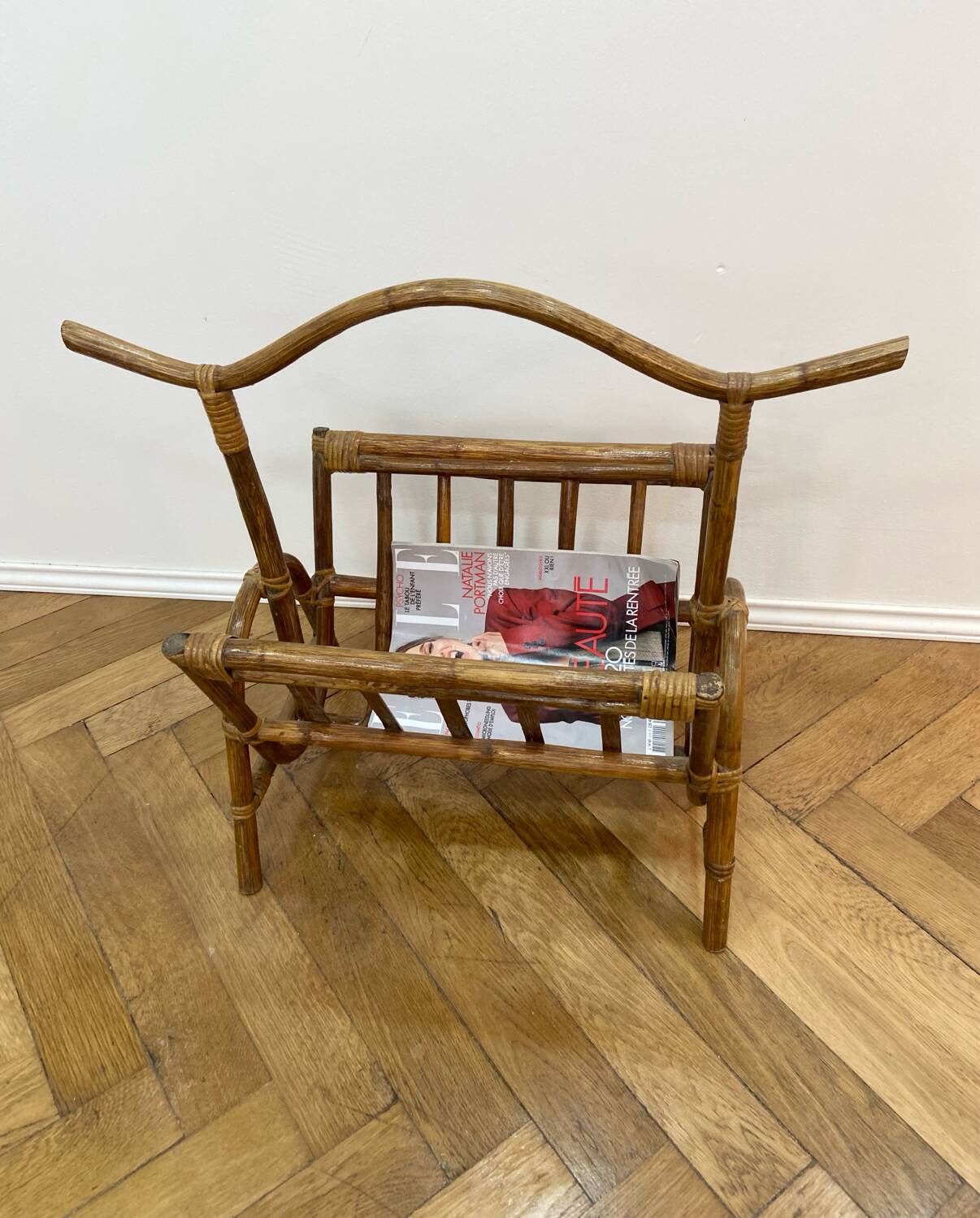Wicker magazine rack