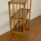 Bamboo and smoked glass shelf