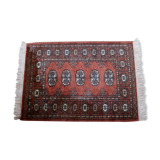 Vintage wool and fringe rug with Turkman design Tekke 103x65cm