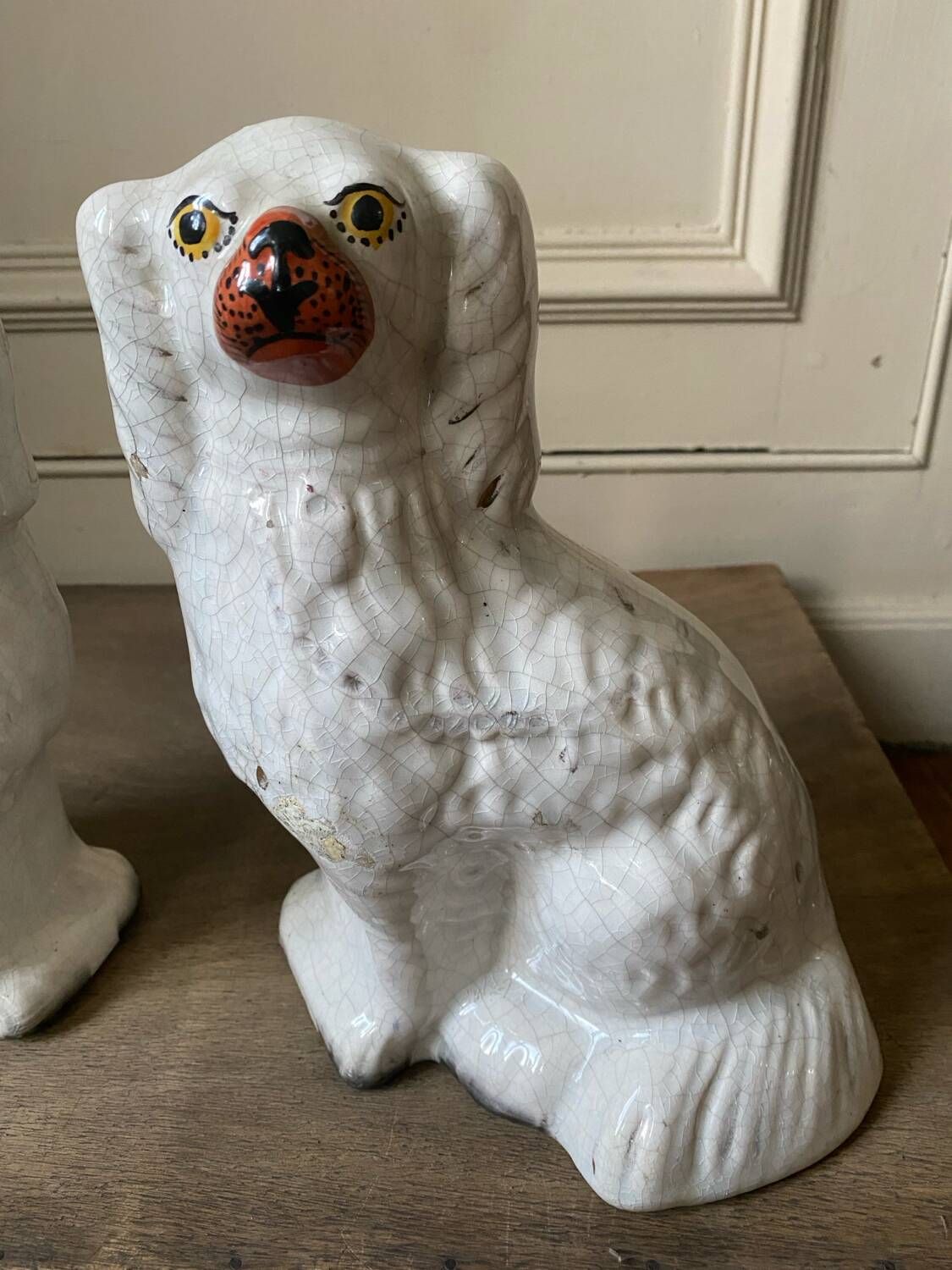 Pair of ceramic Staffordshire dogs late 19th century