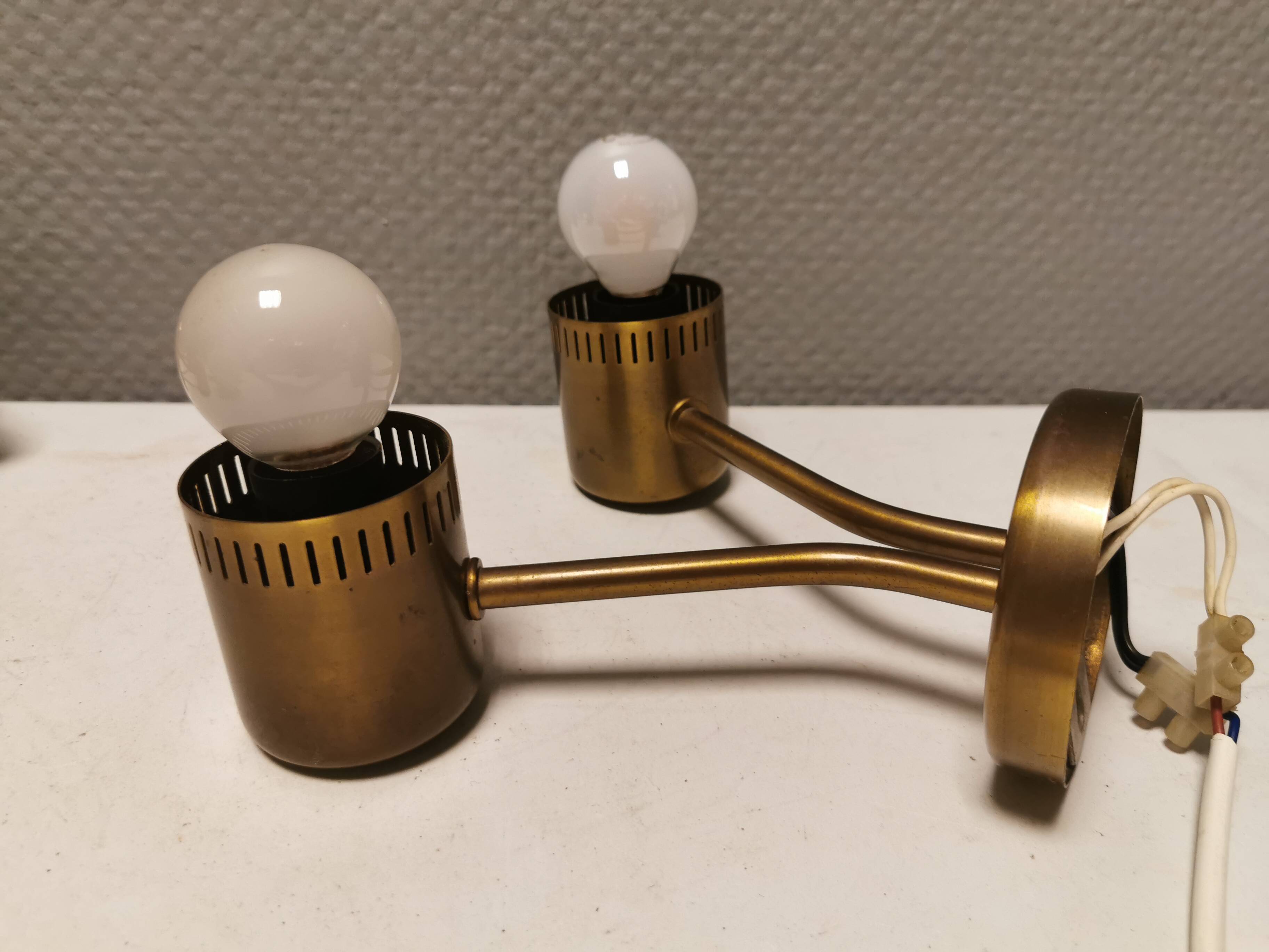 Jo Hammerborg "Nordlys" wall lamp, with double "arm" designed in 1963 and manufactured by Fog&Mørup