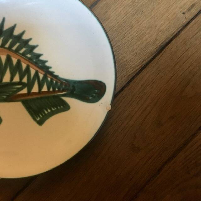 Vintage ceramic plate signed Robert Picault Vallauris