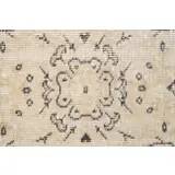 1970s Turkish Oushak Handmade Wool Cotton Beige Area Rug115x202