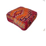 Handmade Berber pouf in wool 60 X 60 X 20 CM