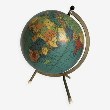 Globe terrestre tripode doré Taride, 1965