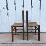 Paire de chaises en bois brut