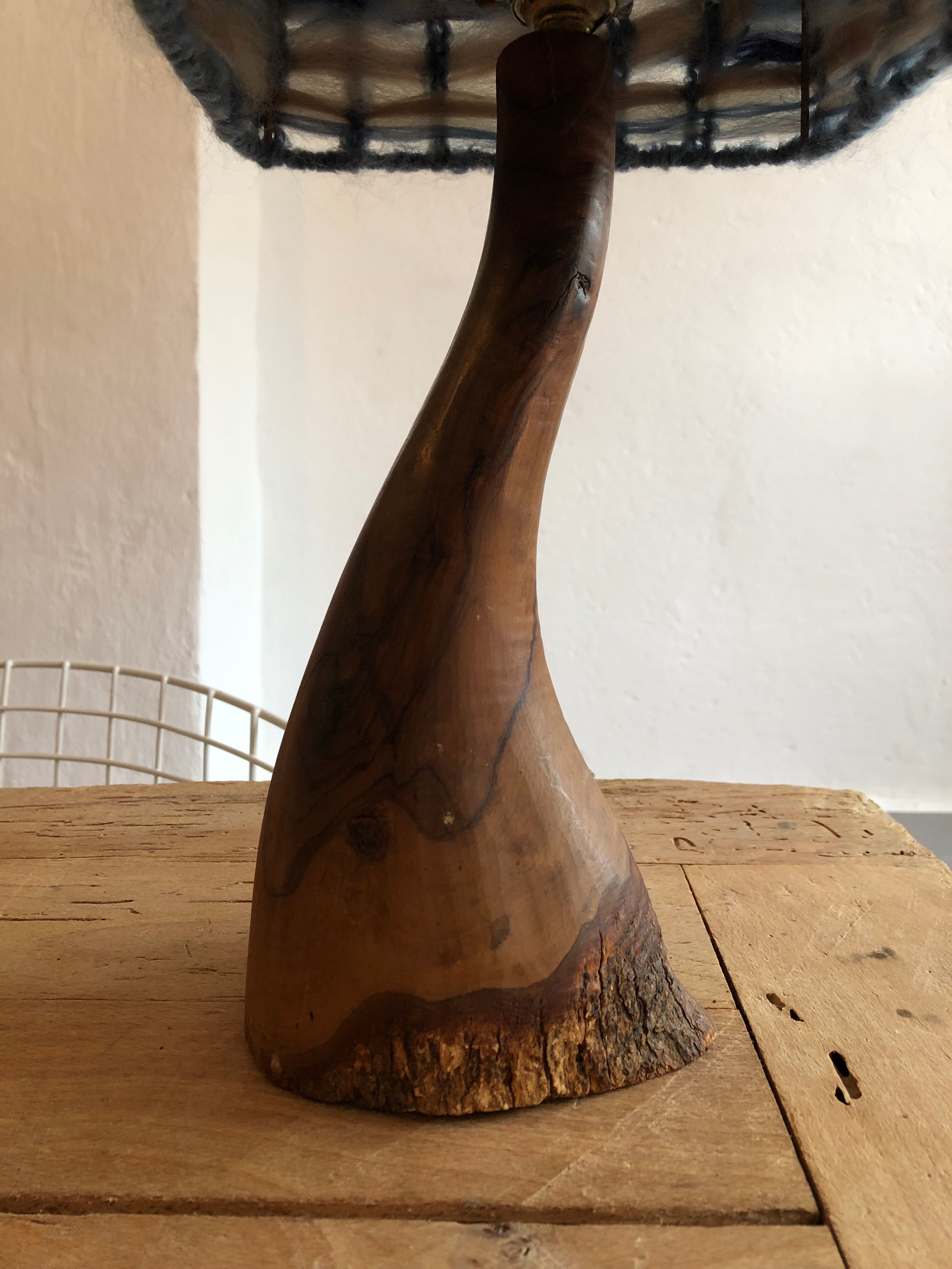 Raw vintage wood lamp