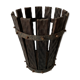 Brutalist basket wood and wrought iron 1950/1960