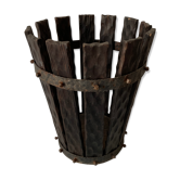 Brutalist basket wood and wrought iron 1950/1960