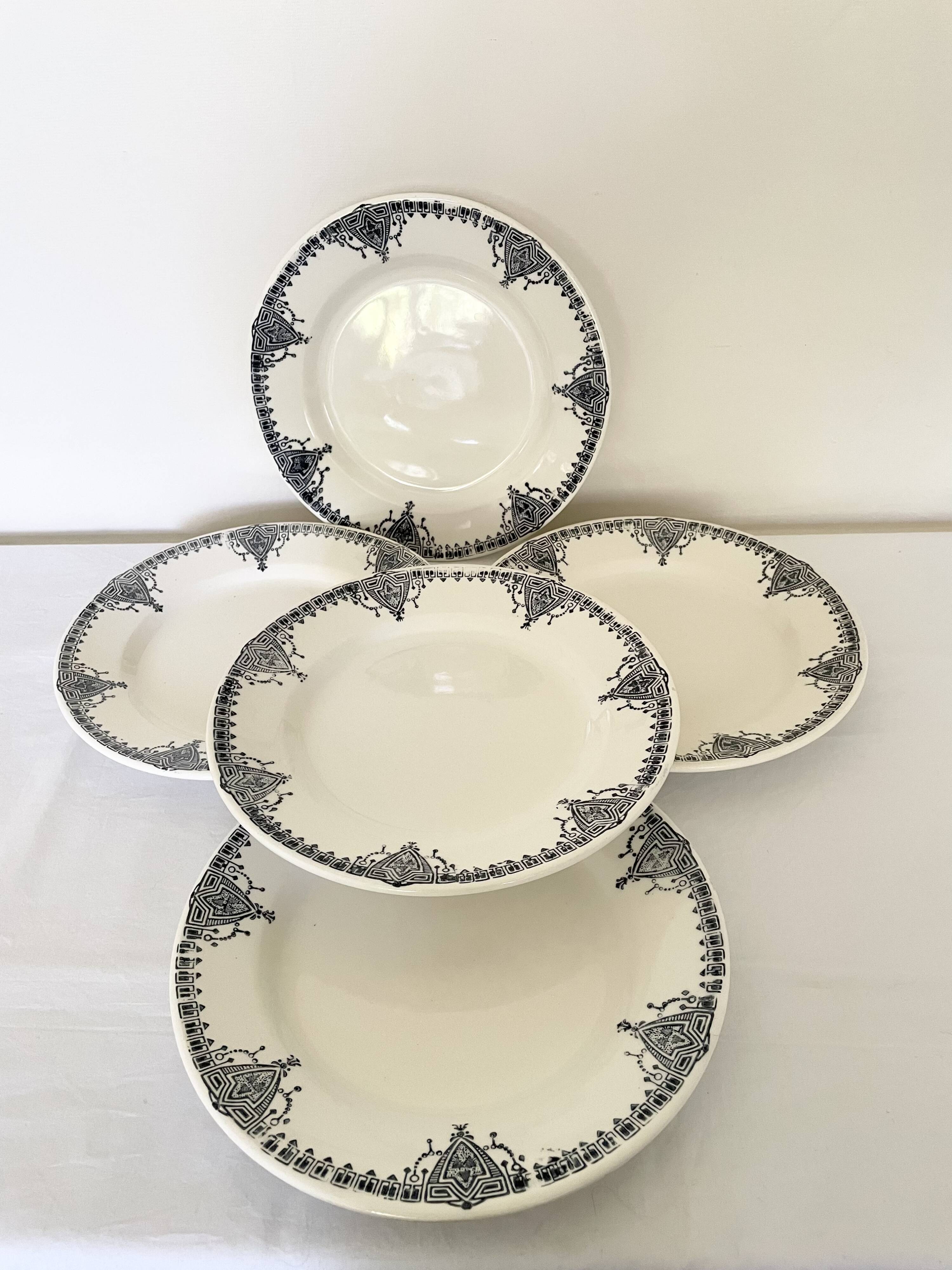 Flat ironstone plates bft 19th century