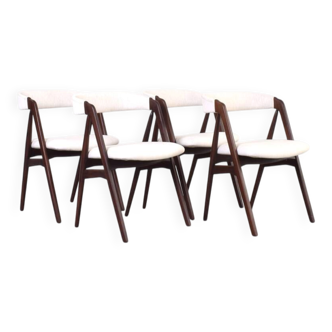 Mid-Century Danish Teak Dining Chairs by Th. Harlev for Farstrup, Set of 4