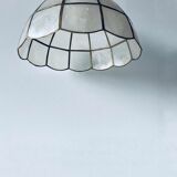 Vintage mother-of-pearl and brass pendant lamp