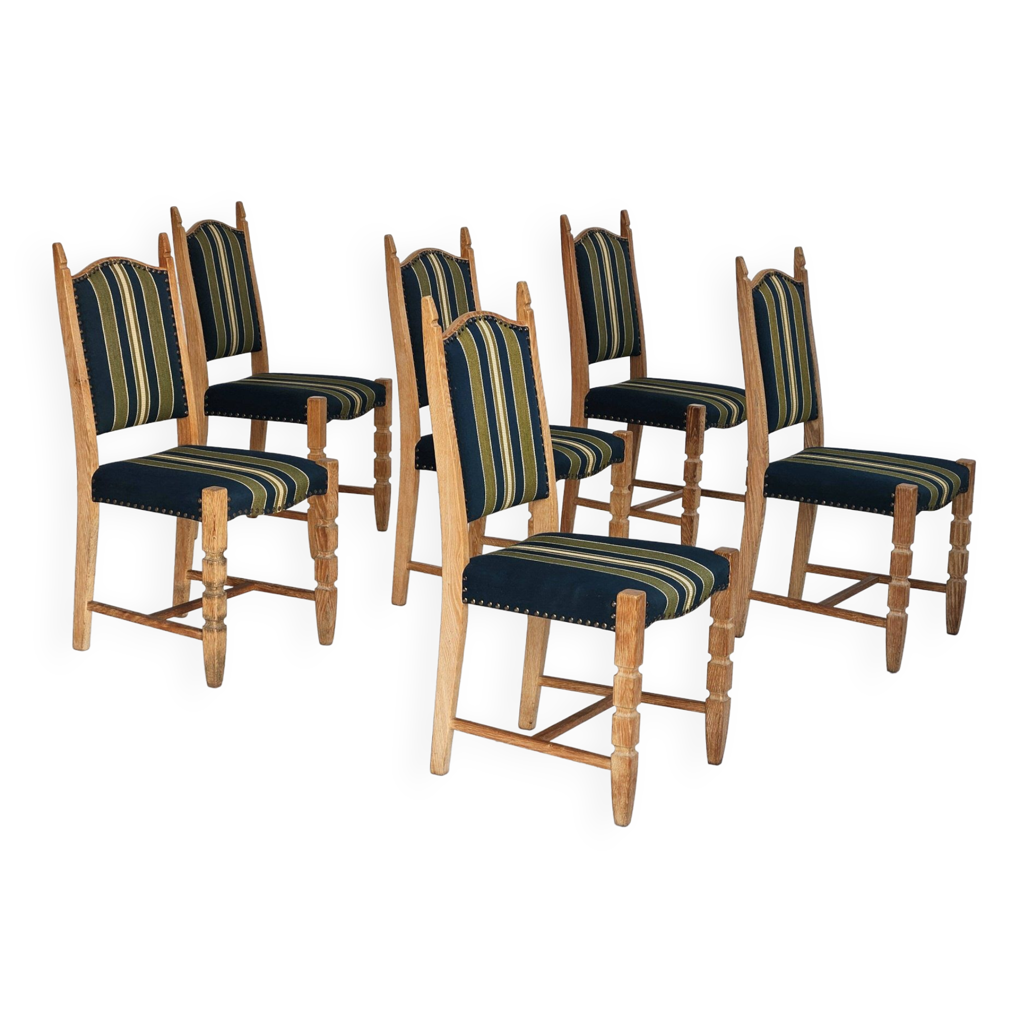 1970s, set 6 pcs of Danish dinning chairs, original good condition, furniture wool.