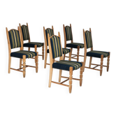 Années 1970, ensemble de 6 chaises de salle à manger danoises, bon état d'origine, meubles en laine.