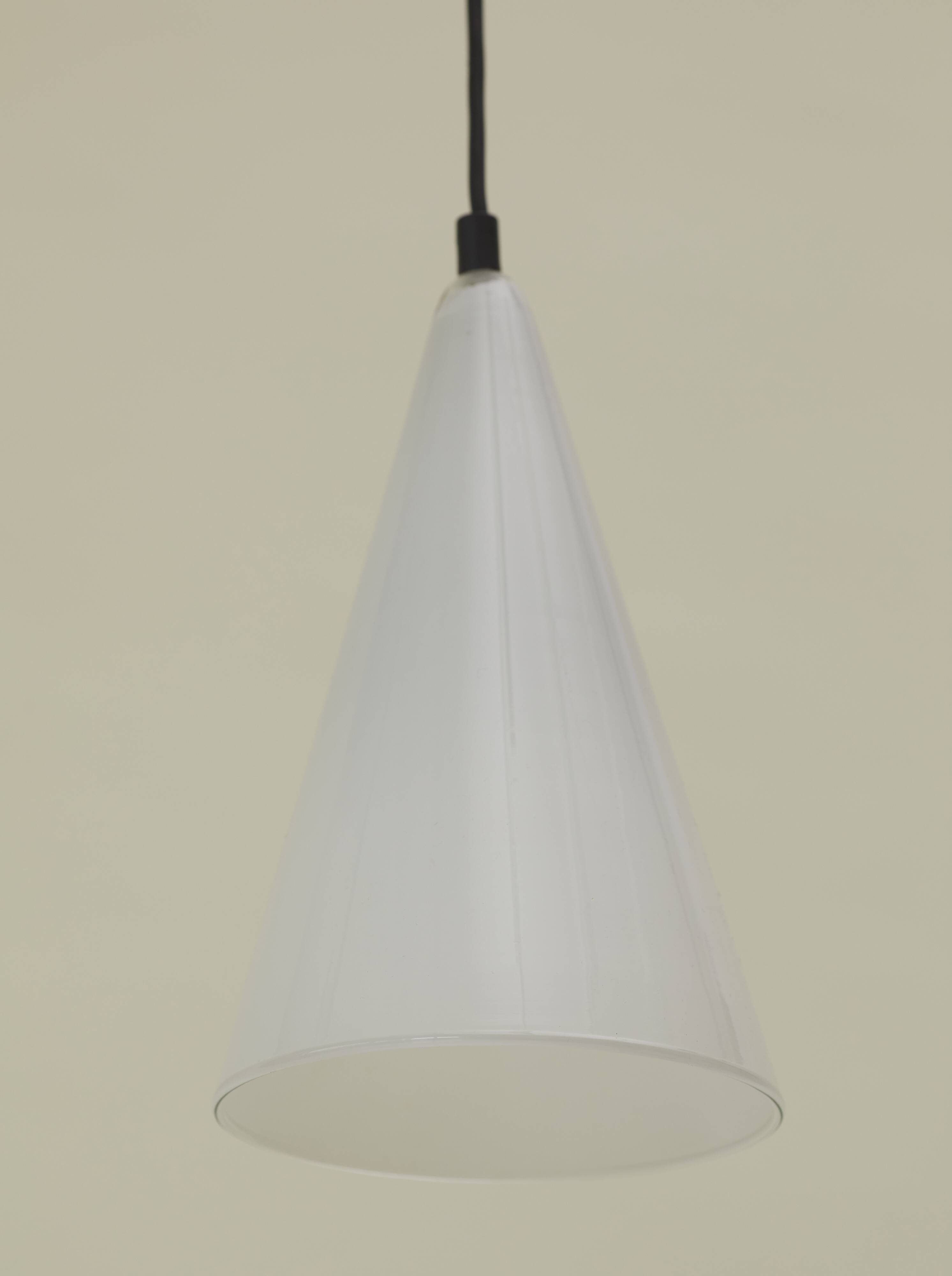 SCE Teepee vintage glass cone pendant / lamp circa 1990