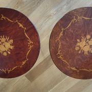 2 petites tables marquerie acajou