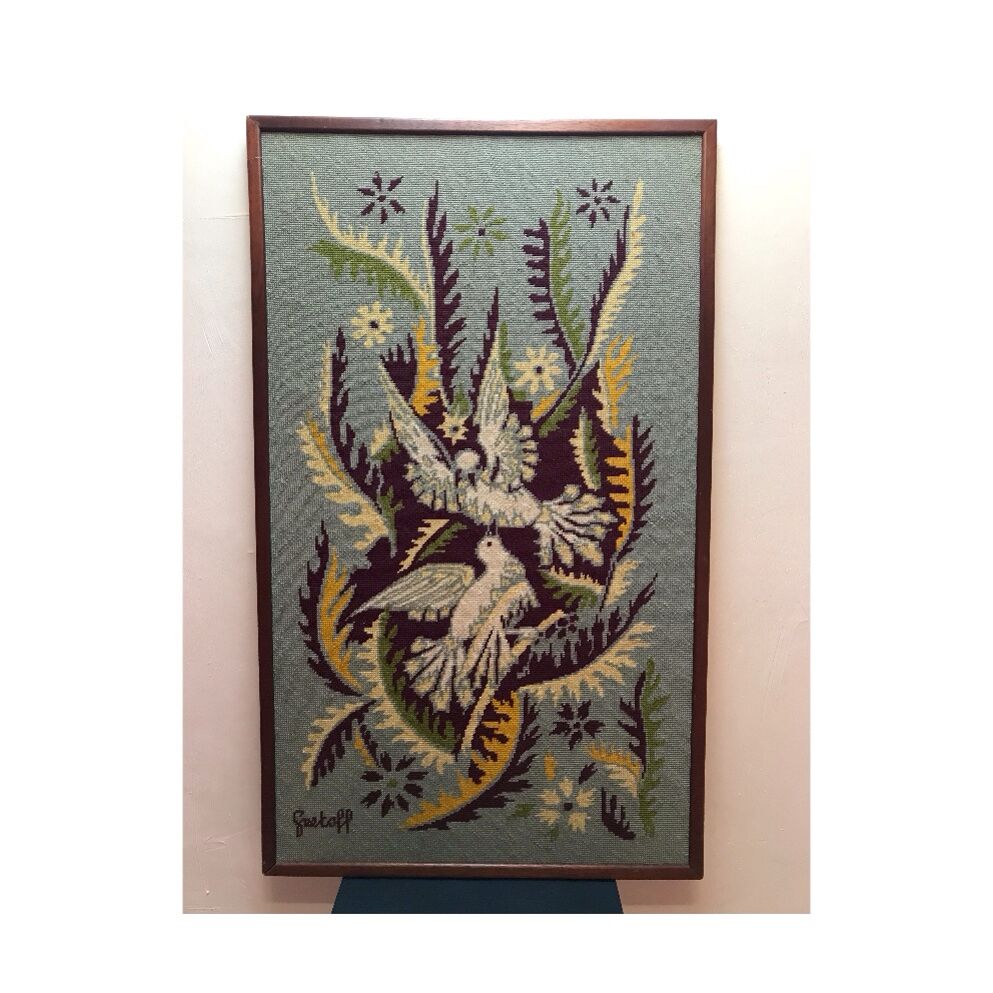Tapestry the 2 pigeons E. Grekoff