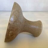 Beige ceramic chalice-shaped candle holder