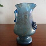 Vase with handle and spout Scavo Seguso Vetri d'Arte iridescent glass Murano 1950