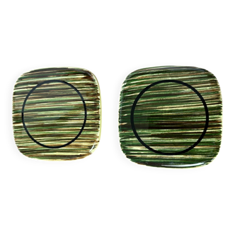 Pair of ceramic coasters from Saint Clément, 1950
