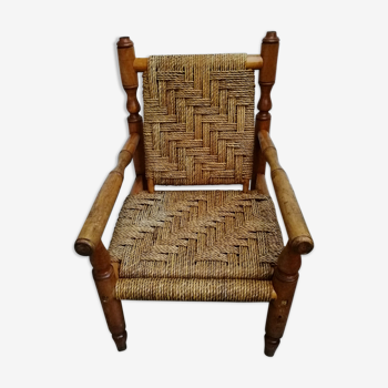 1950s Wooden armchair and rope