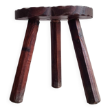 Wooden tripod stool - brutalist chalet look