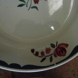 4 plates in faience of Badonviller F.B, floral motif, 20s