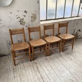 Set of 4 straw chairs circa Dordogne