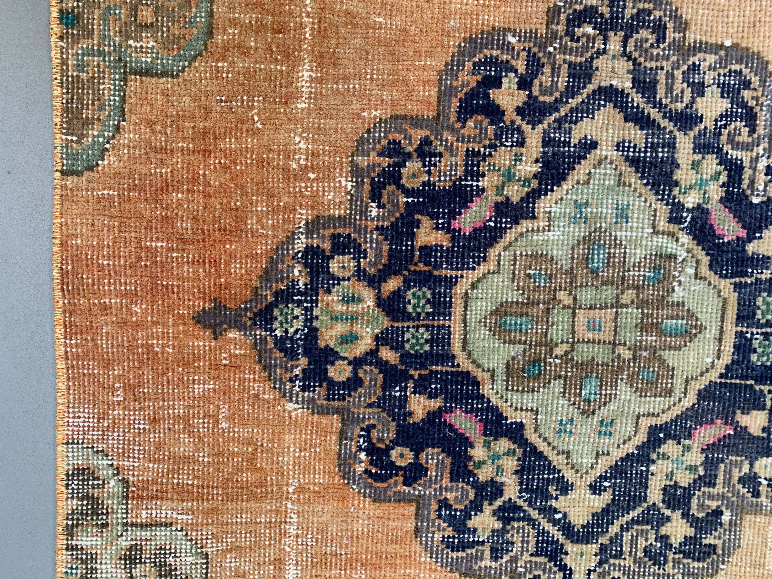 Distressed Turkish Runner 375x80 cm wool Vintage Tribal Rug