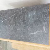Mado sideboard in wood, marble and copper, restored