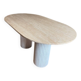 Oblong travertine dining table 150x90cm