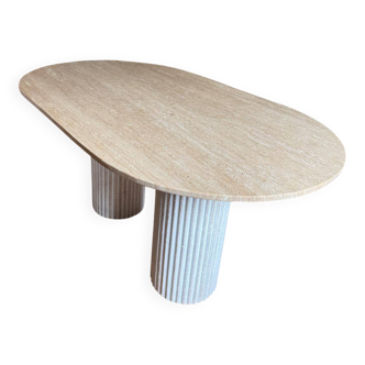 Oblong travertine dining table 150x90cm