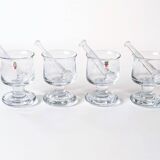 4 verres à grog et mélangeurs, Holmegaard années 70