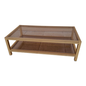 Table basse rectangulaire dorée