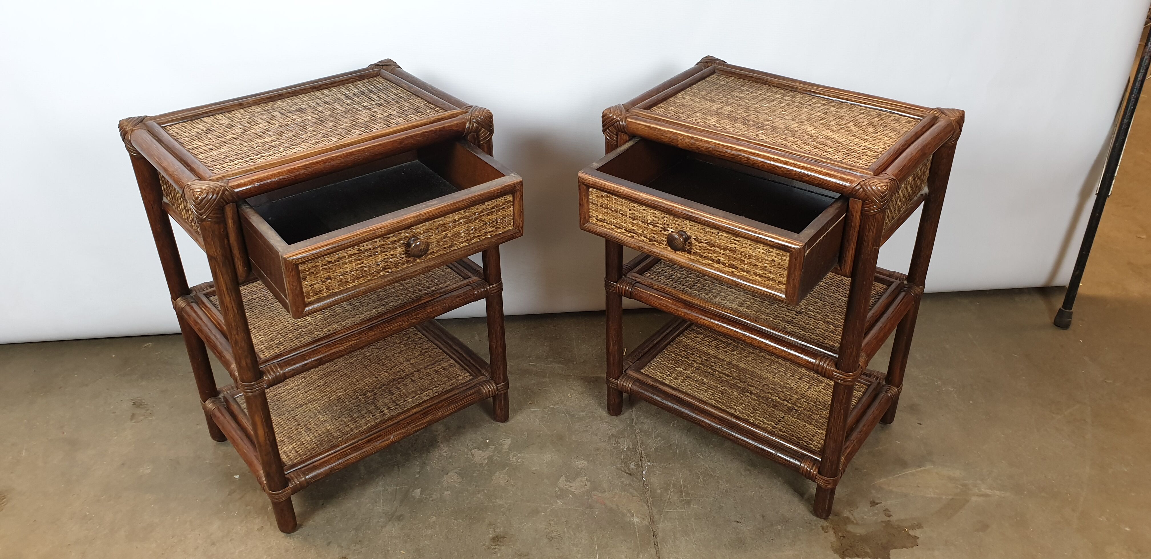 Bamboo bedside tables