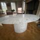Table à manger oval marbre arabescato vintage Italie