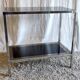 Chrome/gold metal and black/gold glass console - 70s/80s