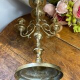 Candlestick, four-light brass candelabra