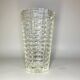Art Deco geometric pattern molded glass vase from the 1940s