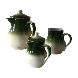 Lot de 3 pots, théière et pot à lait vintage