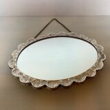 Miroir de mariée argent turc style ottoman fleurs en relief
