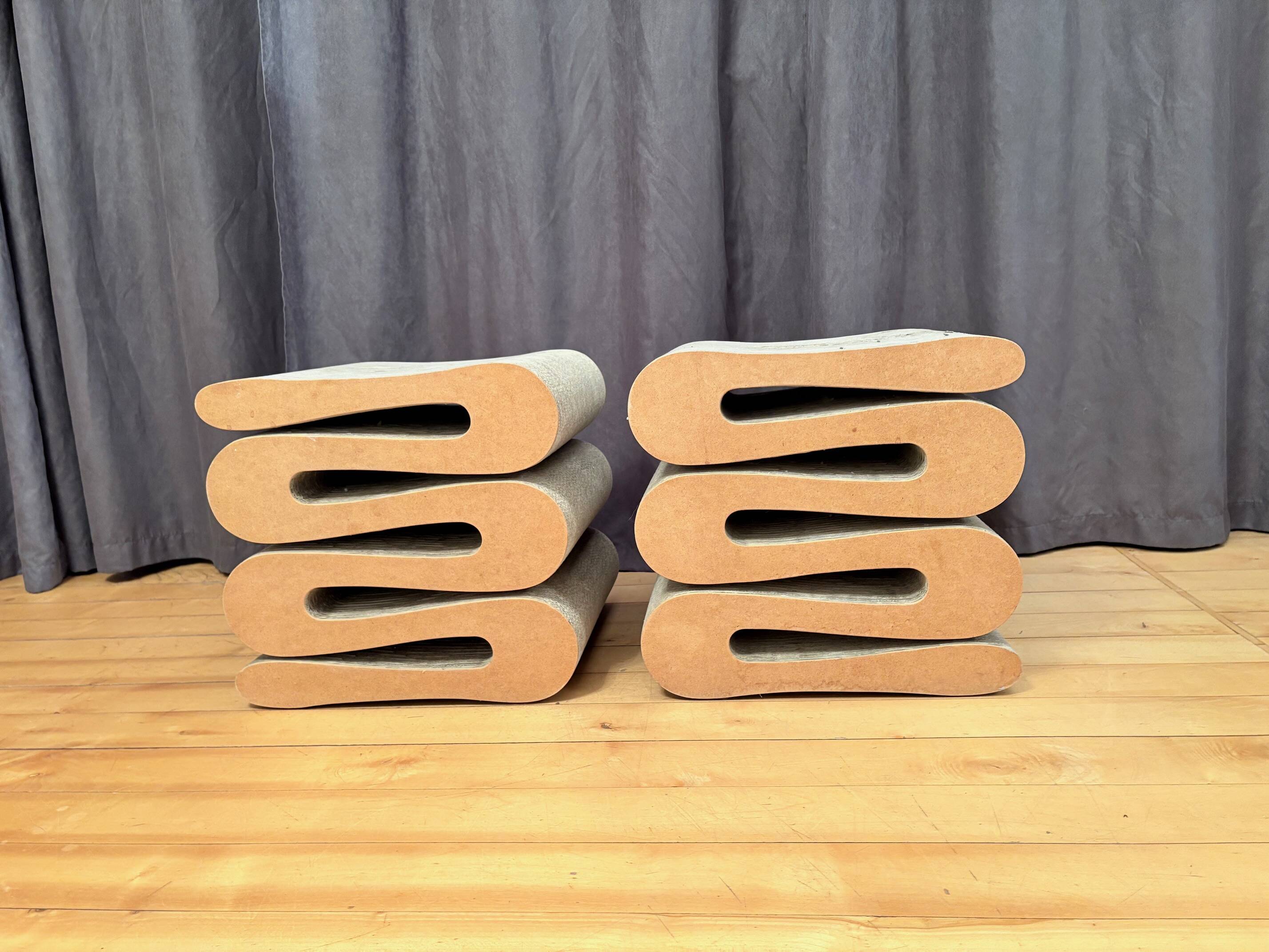 Pair of Wiggle Stools by Frank Gehry, Vitra, 1990s