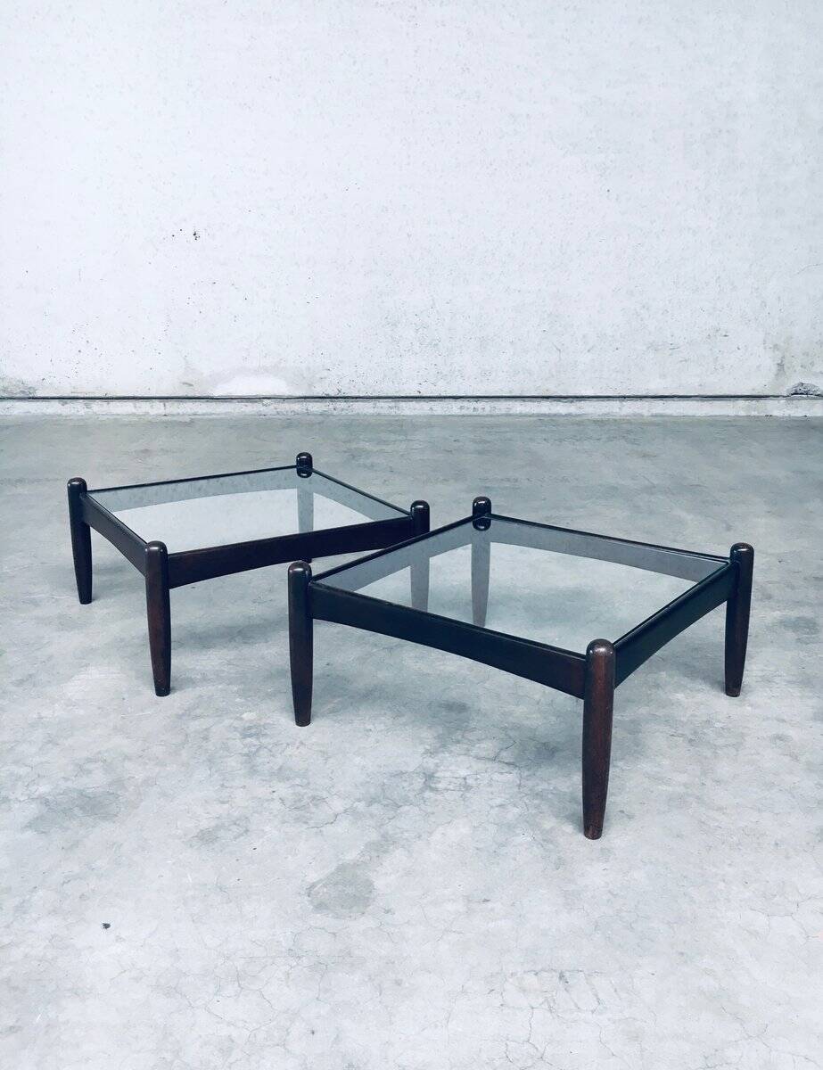 Mid-Century Modern Design Low Side Table Set, Sweden, 1960s, Set of 2