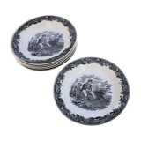 Service of 6 hollow plates Villeroy & Boch. Artemis collection theme "The hunt"