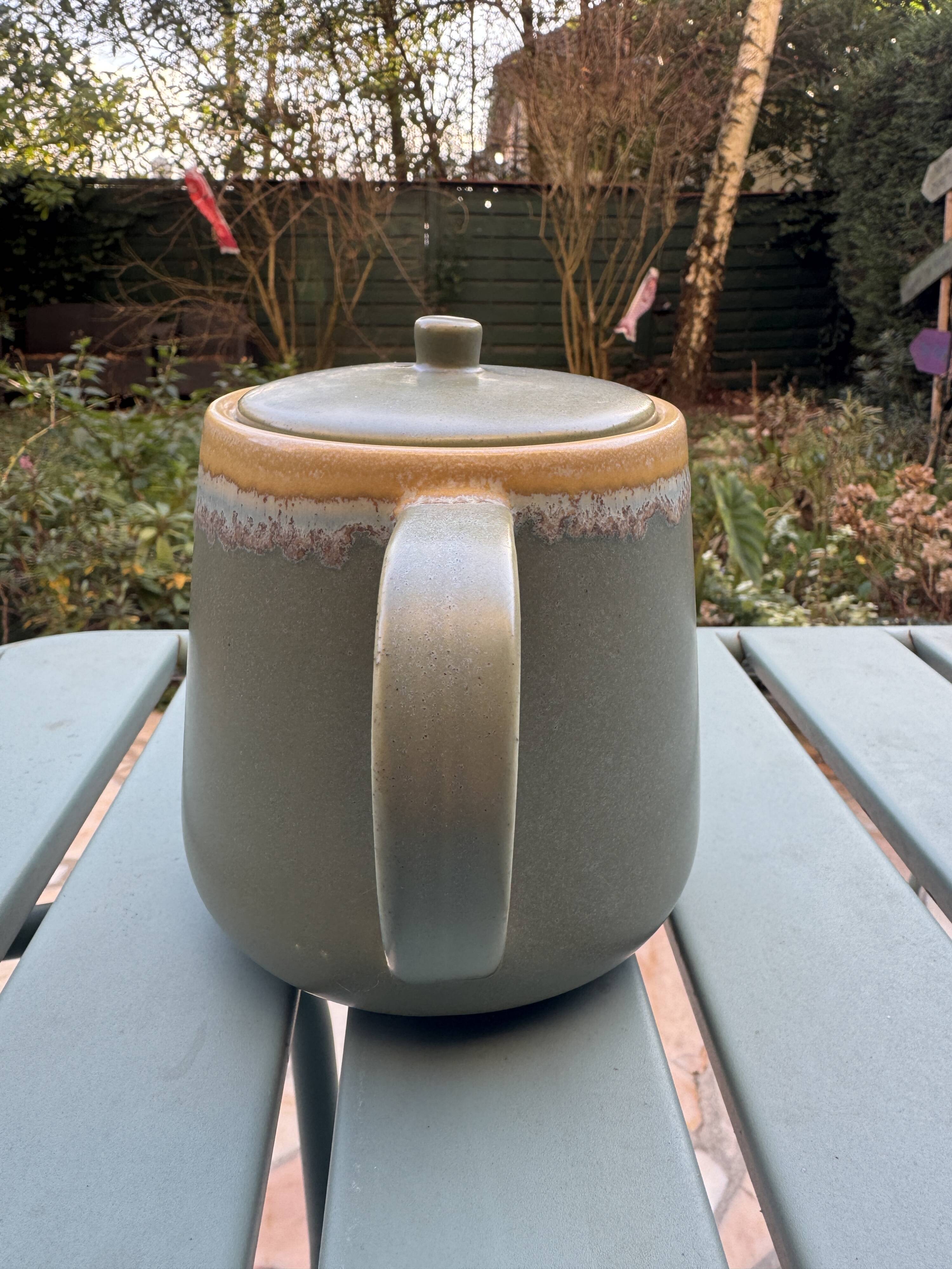 Celadon teapot – Japanese wabi-sabi style – very rare model.