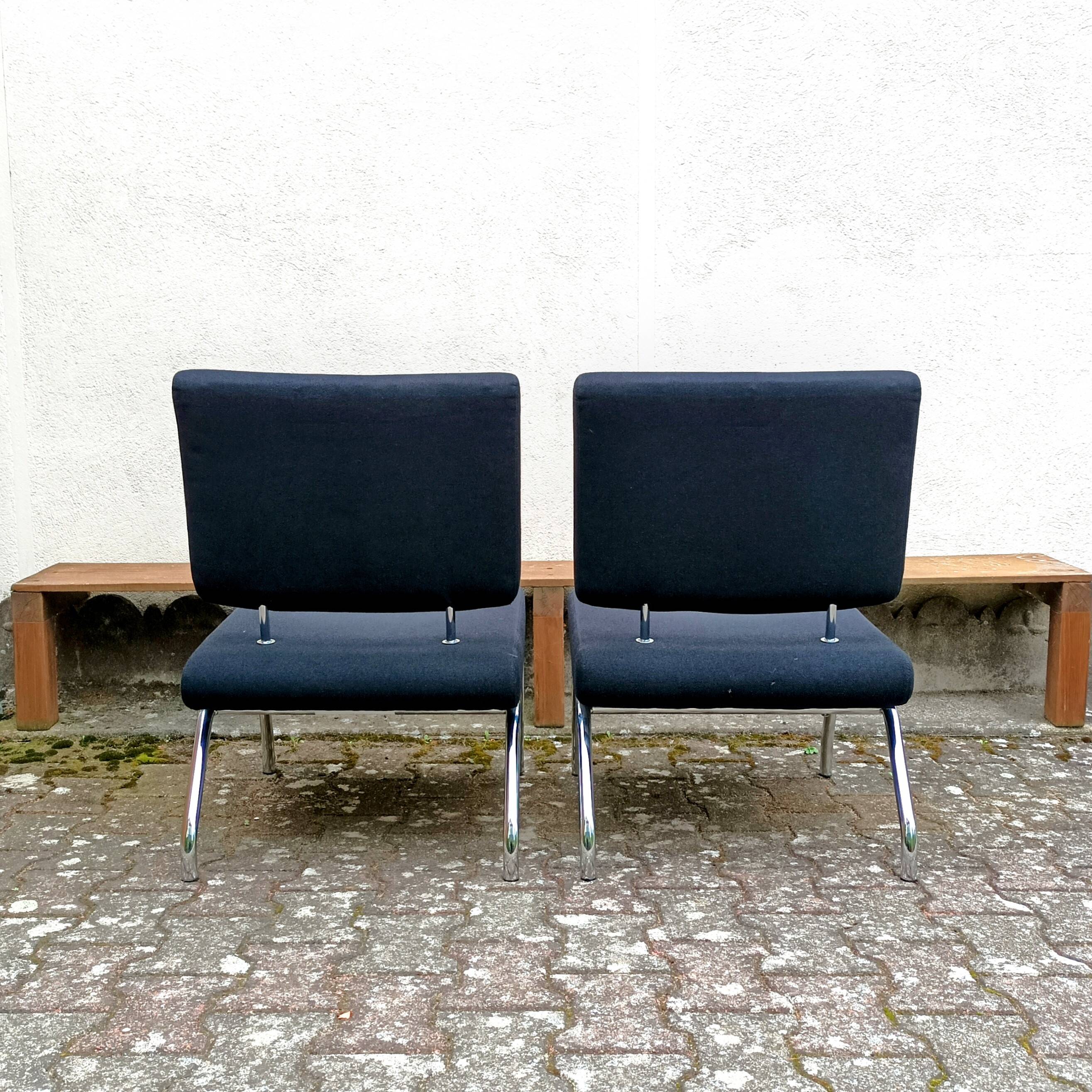 Vintage black fabric armchair