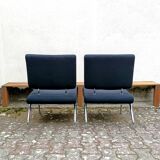 Vintage black fabric armchair