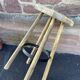 Wooden bar stool natural raw vintage 1970